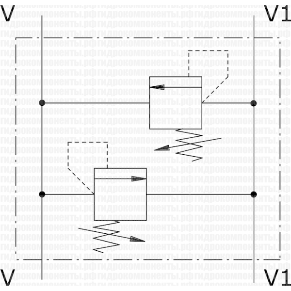 VBDC35 (VBDC3502, VBDC3503) MTC схема предохранительного гидравлического клапана